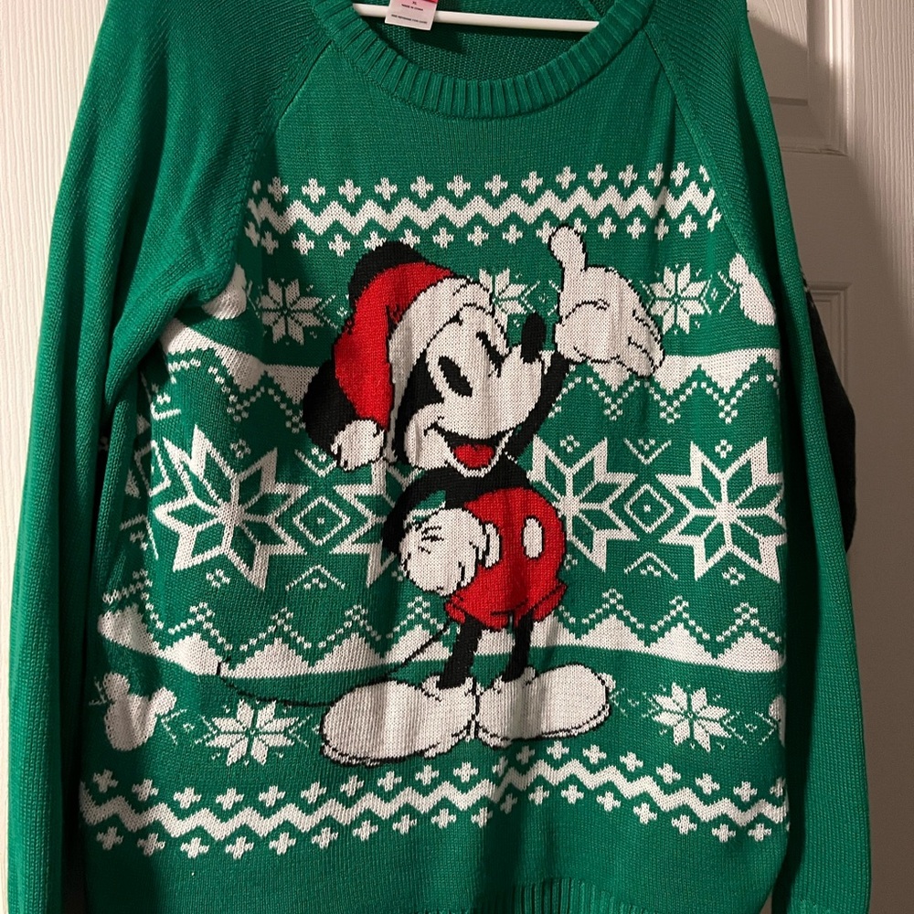 Green Mickey Mouse “Ugly” Christmas Sweater